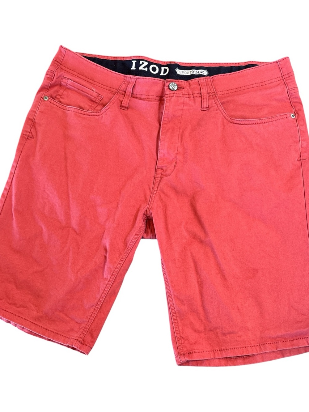 Izod Coral Flat Front Chino Shorts - Picture 2 of 5